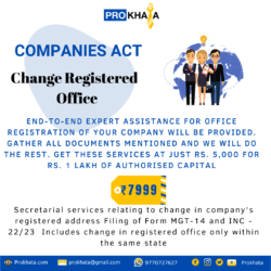 Change Registered Office COMPANIES ACT