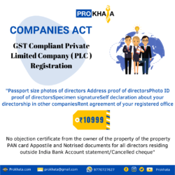 GST Compliant Private Limited Company ( PLC ) Registration