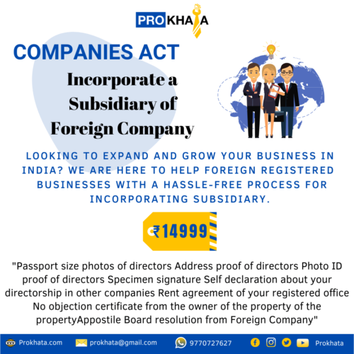 Incorporate a Subsidiary of Foreign Company