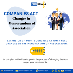 Changes in Memorandum of Association COMPANIES ACT