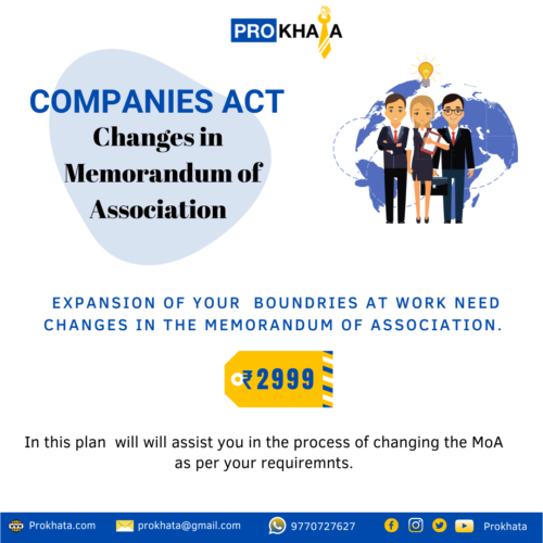 Changes in Memorandum of Association COMPANIES ACT