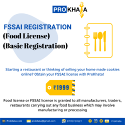 FSSAI Registration (Food License) (Basic Registration)