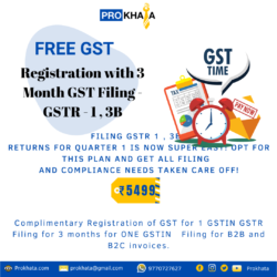 Free GST Registration with 3 Month GST Filing - GSTR - 1 , 3B