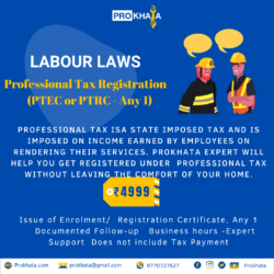 Professional Tax Registration (PTEC or PTRC - Any 1)