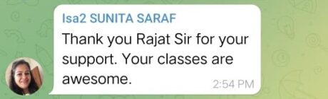 Thank You Rajat Sir For Your Support, Your ISA Lecture Videos are Awesome Review